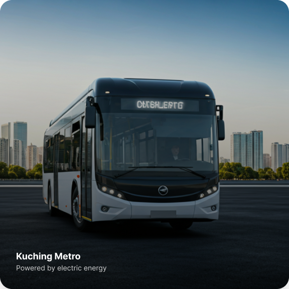Kuching Metro electric bus, powered by electric energy